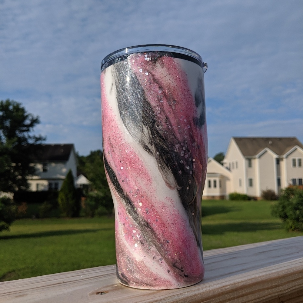 Pink marble tumbler